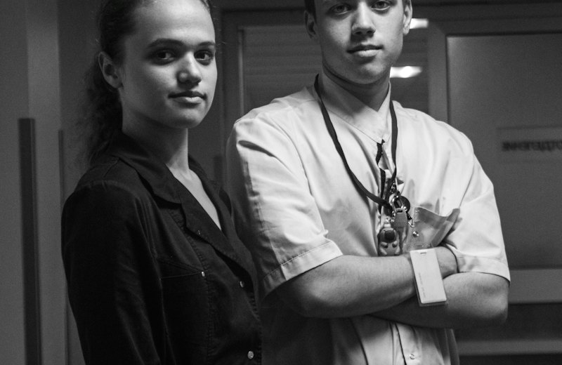 Clinician in a white coat